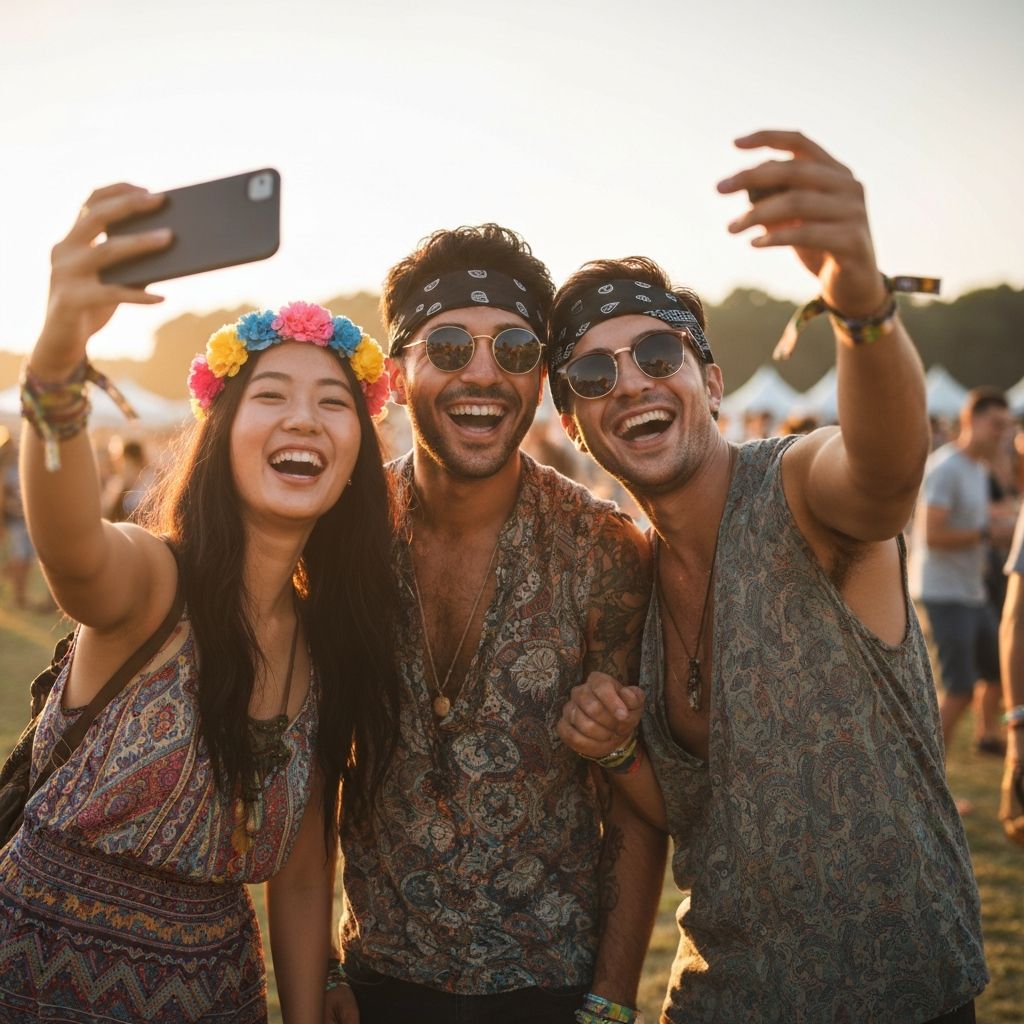 Friends enjoying the festival